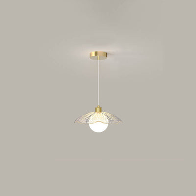 Modern Light Luxury Glass Flower Design Iron 1-Light Pendant Light