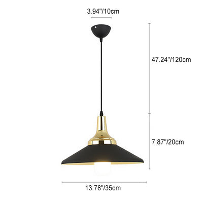 Contemporary Industrial Round Aluminum 1-Light Pendant Light For Living Room