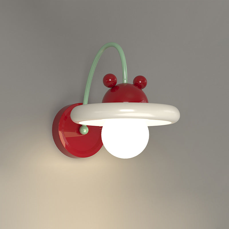 Zeitgenössische kreative Kegel Doppelschicht Scheibe Eisen Glas 1-Licht Wandleuchte Lampe für Wohnzimmer 