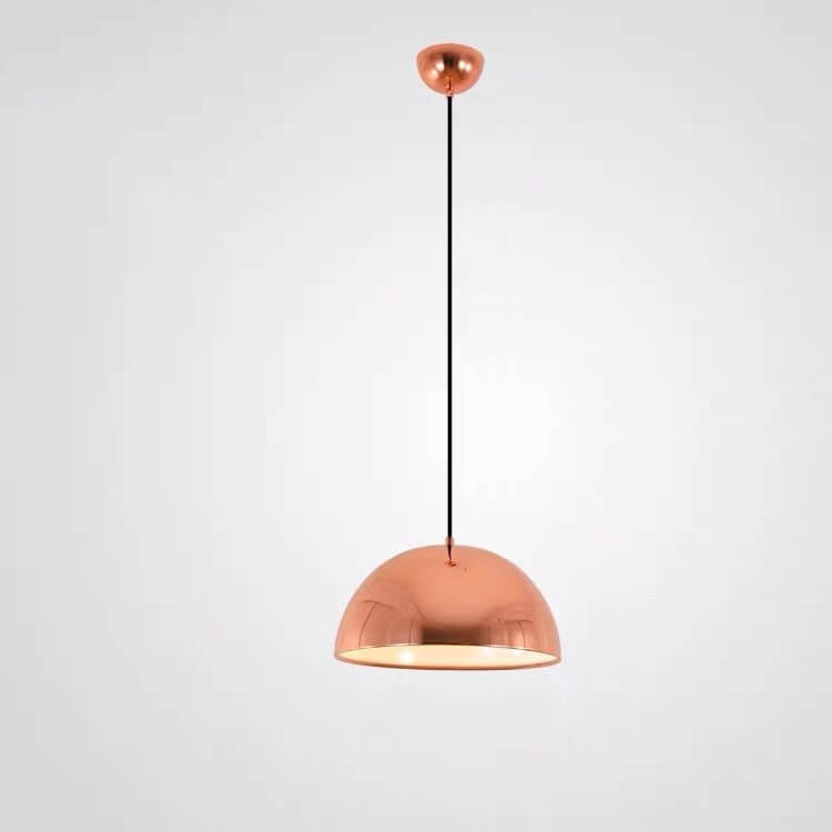 Nordic Light Luxury Rose Gold Wrought Iron Round 1-Light Pendant Light