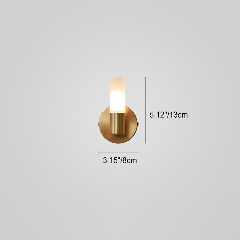Zeitgenössische nordische Kupfer Acryl Zylinder Ball 1/2/4 Licht Wandleuchte Lampe für Wohnzimmer 