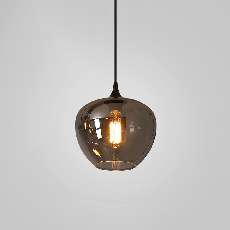 ضوء قلادة LED بلمبة واحدة من الزجاج الرمادي الحديث 