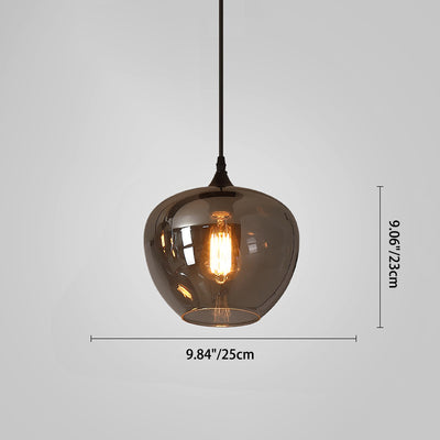 Modern Smoke Gray Glass 1-Light LED Pendant Light