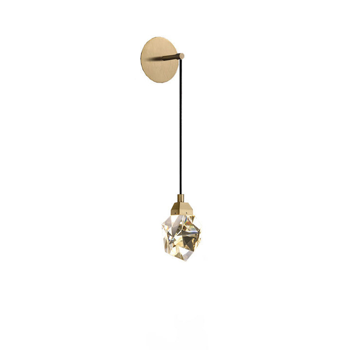 Moderne minimalistische Zylinder-Wandleuchte aus Vollkupfer mit Kristall, 1-flammig, für das Schlafzimmer 