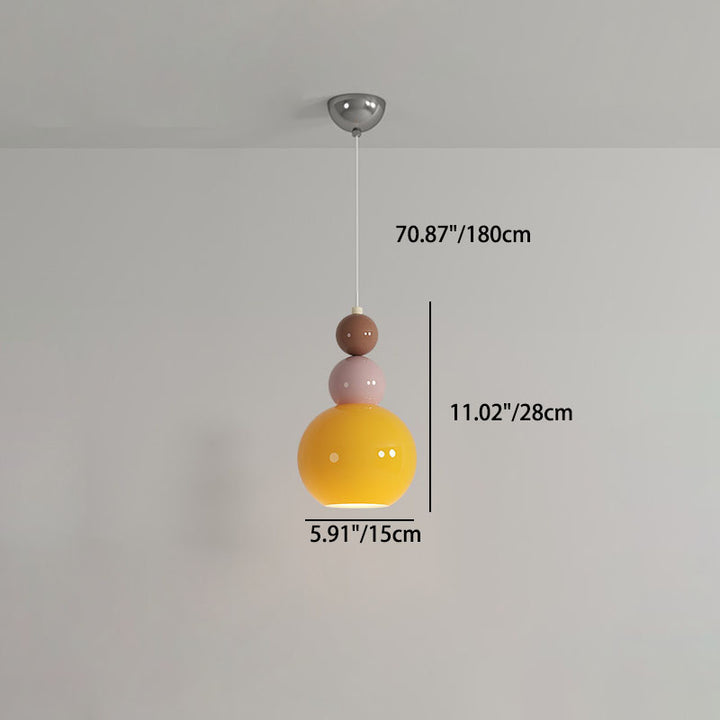 Lustre Suspendu Moderne Minimaliste à Orbes Multi-Niveaux en Fer et PVC à 1 Lumière pour Chambre 