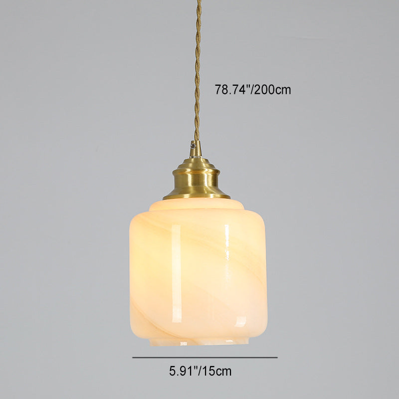 Lámpara colgante de 1 luz de vidrio de latón en forma de flor minimalista moderna para dormitorio 