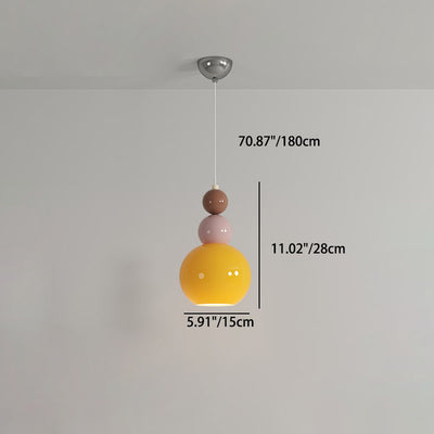 Moderne minimalistische mehrstufige Kugel Eisen PVC 1-Licht Pendelleuchte für Schlafzimmer 