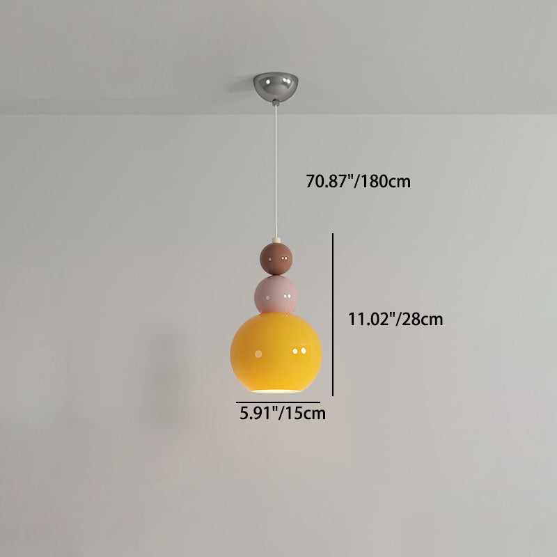 Moderne minimalistische mehrstufige Kugel Eisen PVC 1-Licht Pendelleuchte für Schlafzimmer 
