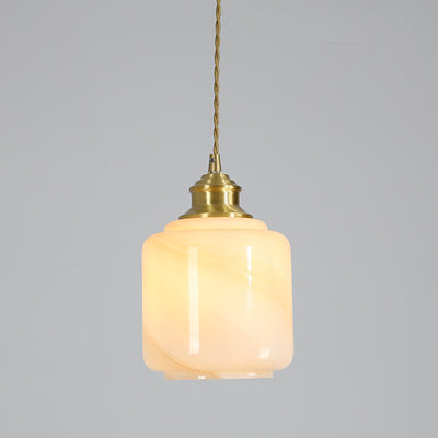 Lámpara colgante de 1 luz de vidrio de latón en forma de flor minimalista moderna para dormitorio 