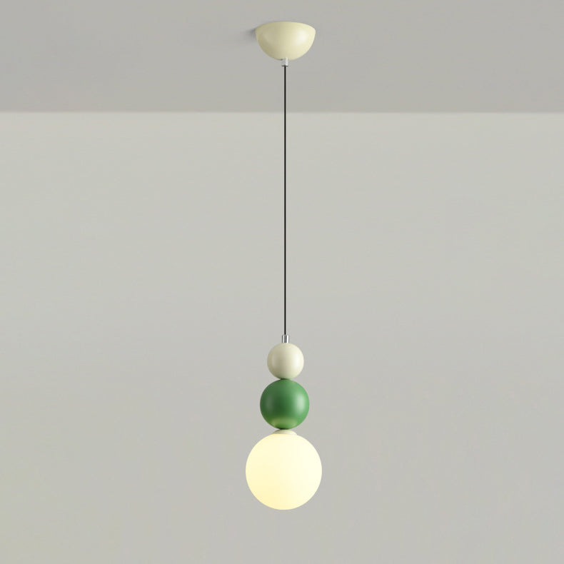 Zeitgenössische kreative Kugel Hardware Glas 1-Licht Pendelleuchte für Schlafzimmer 