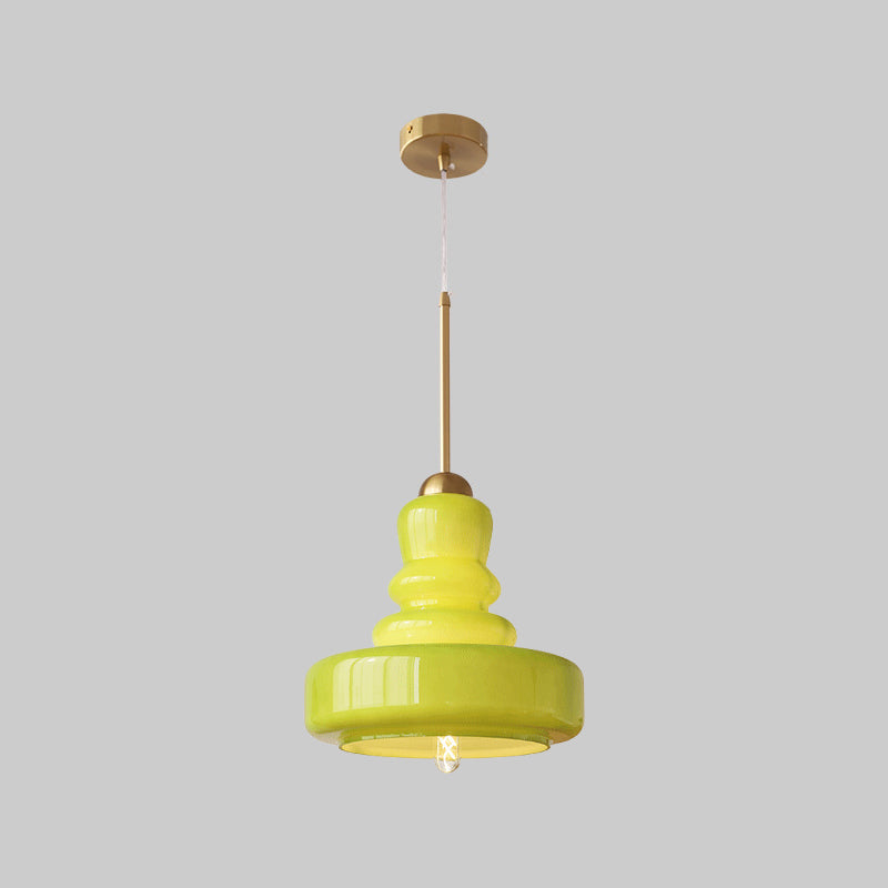 Moderne bunte Glas-Kürbis-Schirm 1-Licht Pendelleuchte 