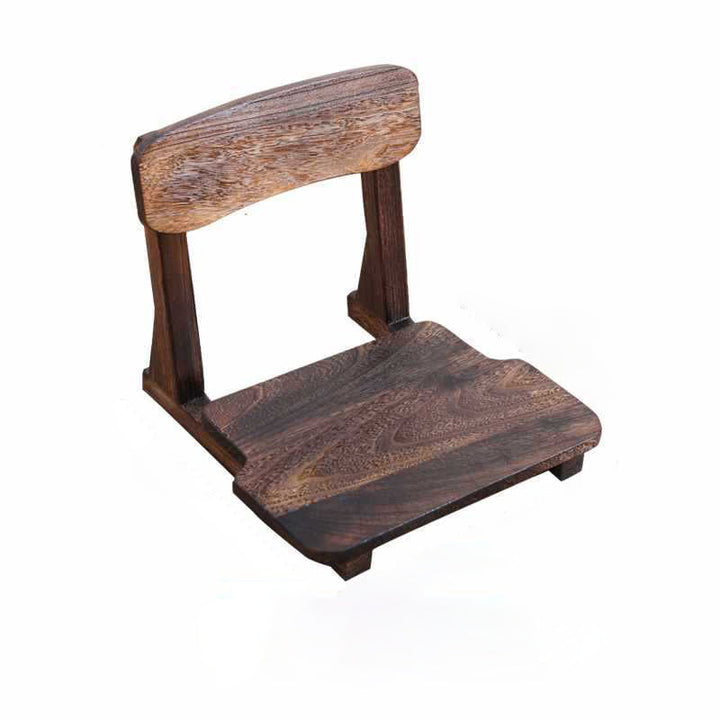 Traditioneller japanischer quadratischer Paulownia-Holz-Baumwoll-Leinenstuhl Tatami-Rückenlehne für den Unterhaltungsraum 
