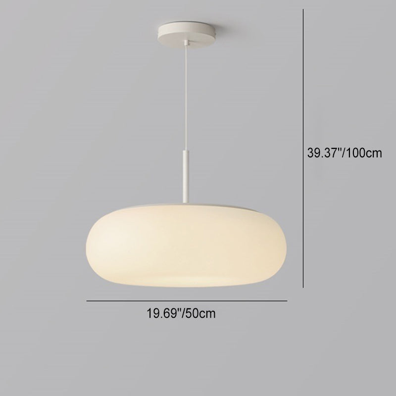 Moderne minimalistische ovale Eisen-PE-LED-Pendelleuchte für das Wohnzimmer 