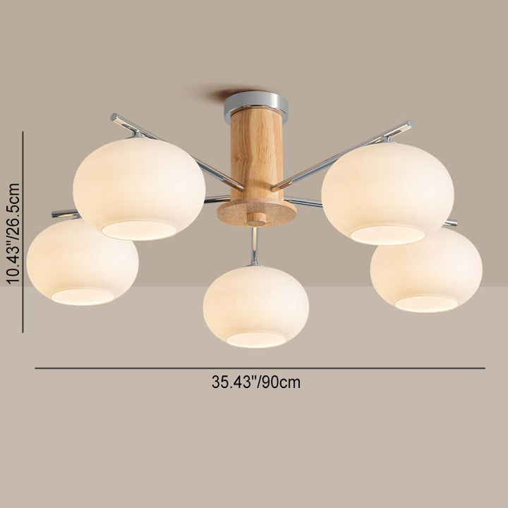 Candelabro de 3/5/6/8 luces con rayas de vidrio y herrajes de madera de simplicidad moderna para sala de estar 