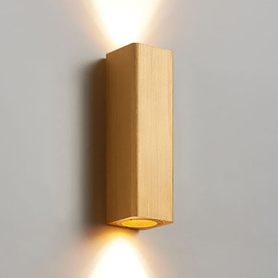 Nordic Minimalist Brushed Aluminum Rectangular Column LED Wall Sconce Lamp