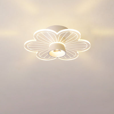 Modern Minimalist Round Rose Flower Iron Acrylic LED Flush Mount Ceiling Light For Living Room