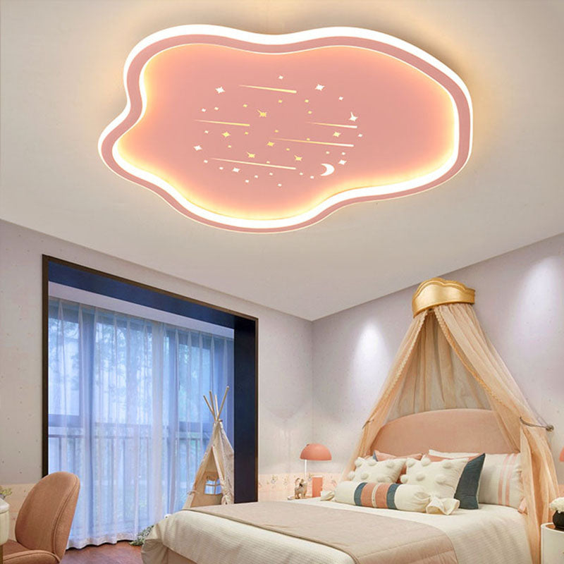 Contemporary Creative Kids Cloudy Iron Silicone LED Flush Mount Ceiling Light For Bedroom