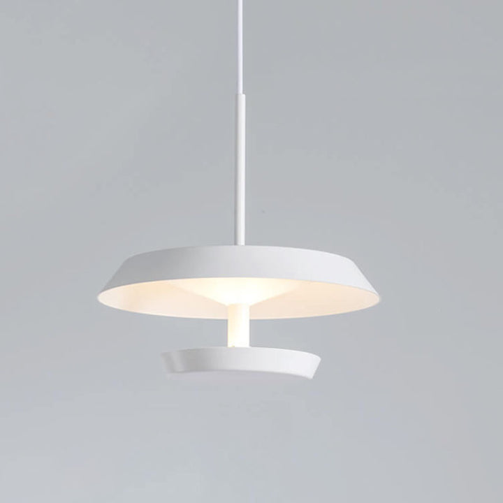 Moderne minimalistische runde fliegende Untertasse aus Aluminium und Acryl LED-Pendelleuchte für das Wohnzimmer 