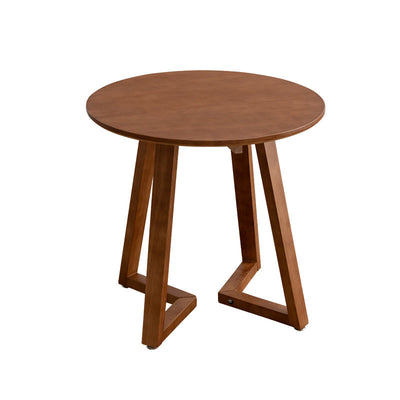 Table basse contemporaine en bois rond avec pieds en V pour salon 