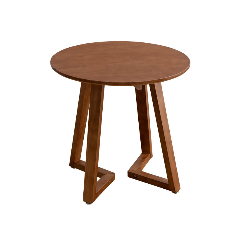 Table basse contemporaine en bois rond avec pieds en V pour salon 