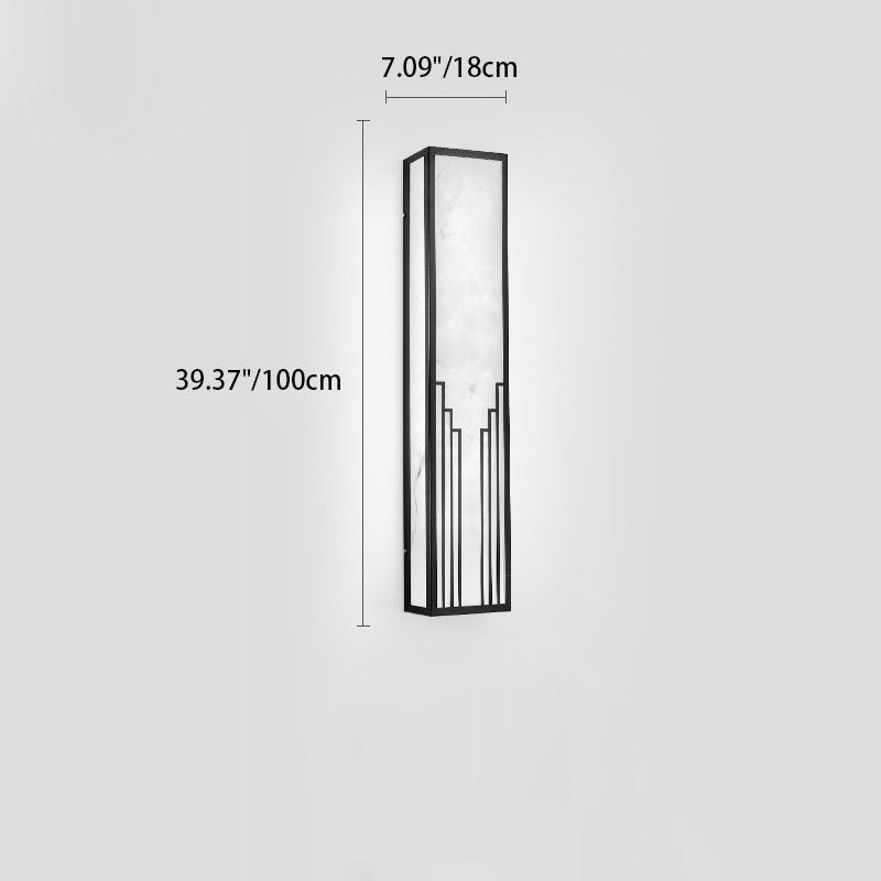 Modern Minimalist Rectangular Stainless Steel Imitation Marble LED Outdoor Wall Sconce Lamp For Garden