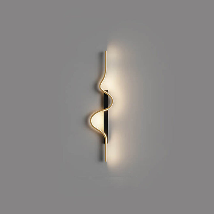 Modern Minimalist Long Wave Design Aluminum Iron LED Wall Sconce Lamp For Living Room