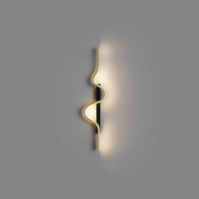 Modern Minimalist Long Wave Design Aluminum LED Wall Sconce Lamp For Living Room