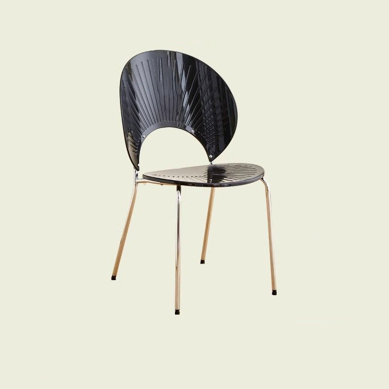 Moderner minimalistischer Stuhl aus ABS-Eisen mit Muschelschale und vier Beinen für das Wohnzimmer 