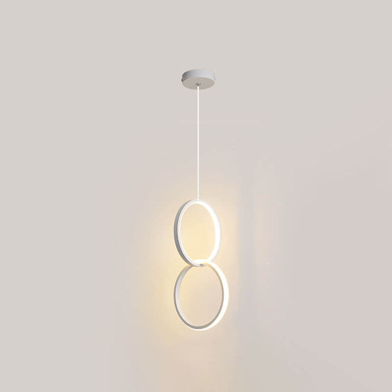 Modern Minimalist Round Iron Acrylic LED Chandelier For Bedroom