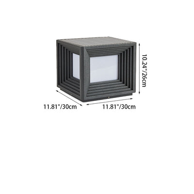 Luz de Cabeza de Poste LED de Acrílico de Acero Inoxidable Rectangular de Simplicidad Moderna para Patio Exterior 