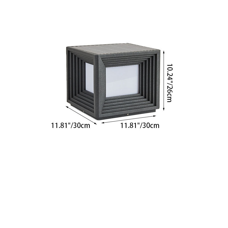 Luz de Cabeza de Poste LED de Acrílico de Acero Inoxidable Rectangular de Simplicidad Moderna para Patio Exterior 
