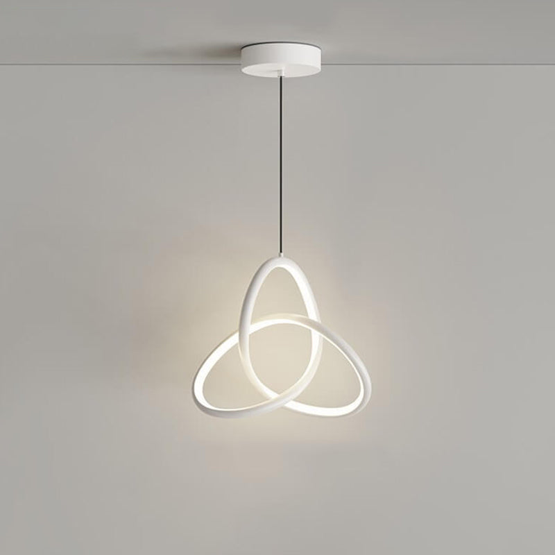 Moderne minimalistische dreieckige ringförmige Pendelleuchte aus Aluminium und Silikon mit LED 