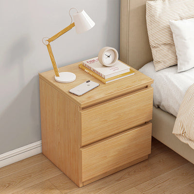 Mesita de noche rectangular minimalista moderna con panel de densidad de 2/3 cajones para el dormitorio 