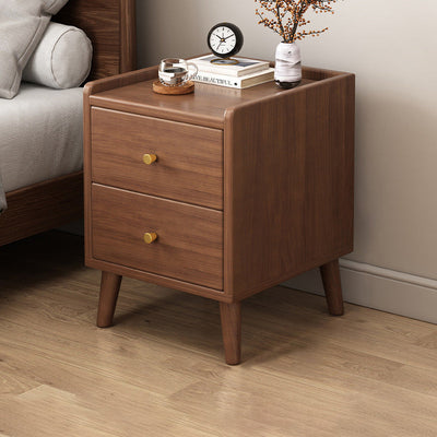 Table de nuit rectangulaire en bois de densité traditionnelle chinoise à 2 tiroirs pour chambre 