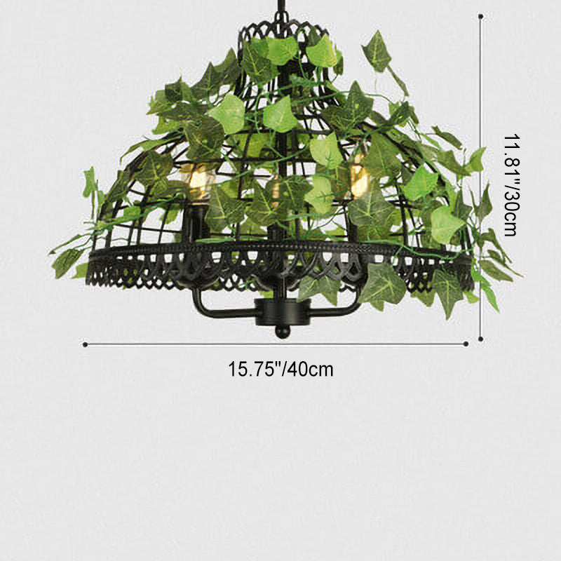 Farmhouse Basket Cage 1-Light Vine Pendant Light 4 Design