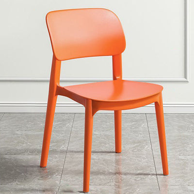 Chaise de salle à manger empilable carrée en plastique macaron nordique contemporain avec dossier ouvert pour salle à manger 