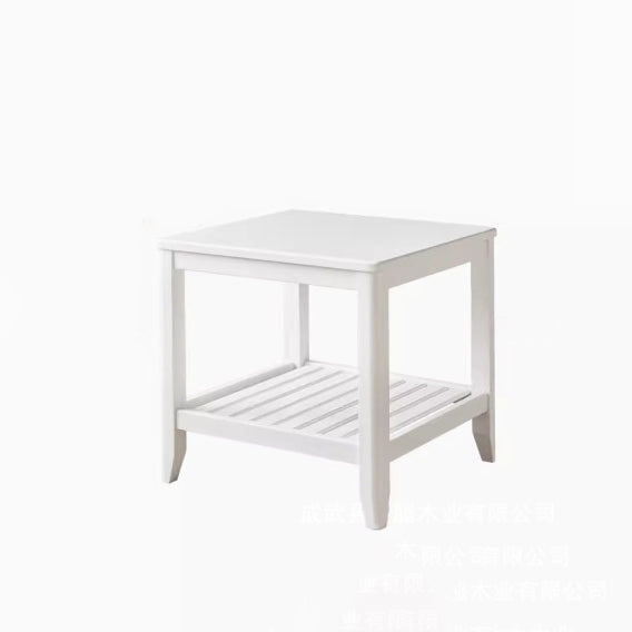 Mesa de café cuadrada de madera minimalista moderna con cuatro patas para sala de estar 