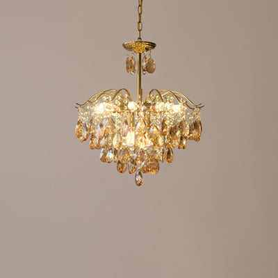 Contemporary Scandinavian Branch Crystal Iron 6/10/11/14 Light Chandelier For Bedroom