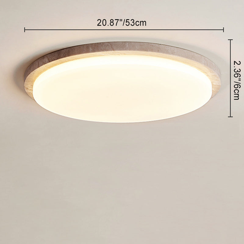 Moderne minimalistische runde LED-Deckenleuchte aus Chalcopyrit und Acryl für das Schlafzimmer 