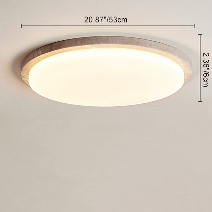 Moderne minimalistische runde LED-Deckenleuchte aus Chalcopyrit und Acryl für das Schlafzimmer 