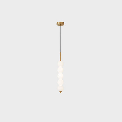 Nordic Creative Brass Spherical Glass Long Strip LED Pendant Light