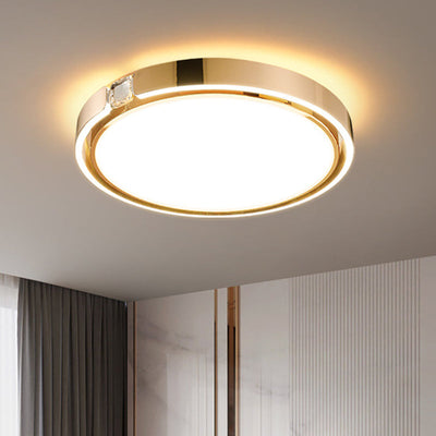 Moderne Luxus Runde Galvanisierte Aluminium Acryl LED Unterputz Deckenleuchte Für Schlafzimmer 