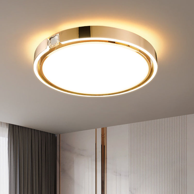 Moderne Luxus Runde Galvanisierte Aluminium Acryl LED Unterputz Deckenleuchte Für Schlafzimmer 