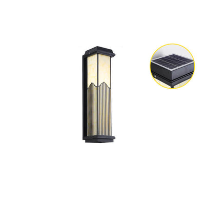 Chinese Retro Aluminum Rectangular Column LED Outdoor Waterproof Wall Sconce Lamp