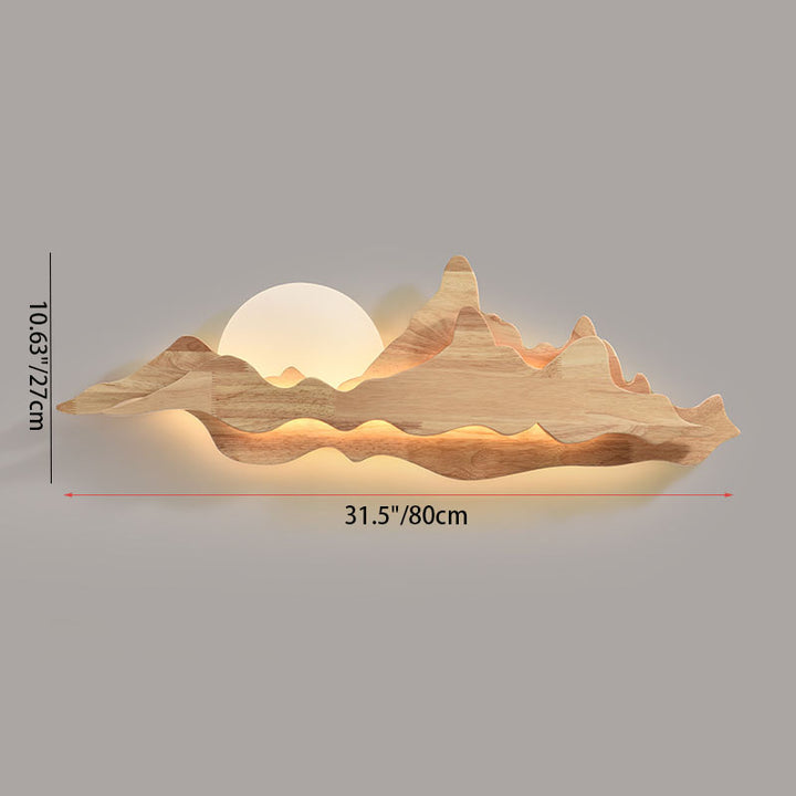 Lámpara de Aplique de Pared LED de Paisaje de Madera China Tradicional para Sala de Estar 