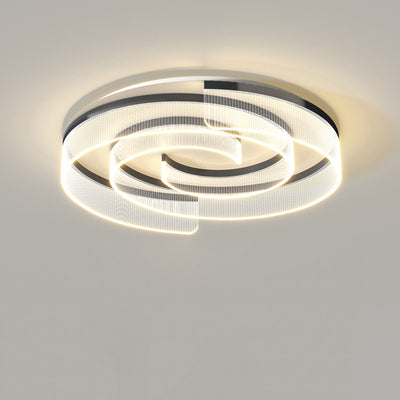Plafonnier LED rond minimaliste moderne en acrylique, fer et aluminium pour salon 