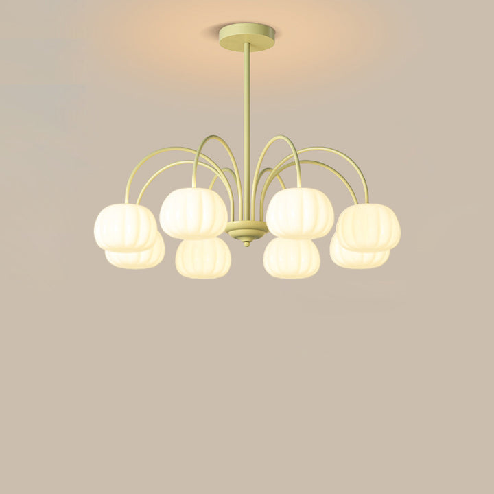 Tige courbée branche créative contemporaine citrouille PE fer lustre 5/6/8 lumières pour salon 