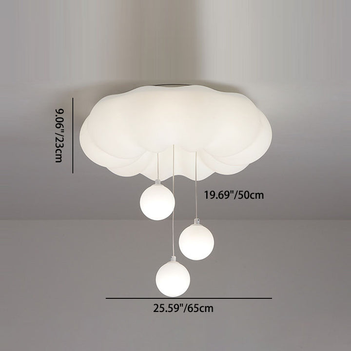 Moderne minimalistische Wolken sphärische Bogen Eisen Kunststoff LED Unterputz Deckenleuchte für Schlafzimmer 
