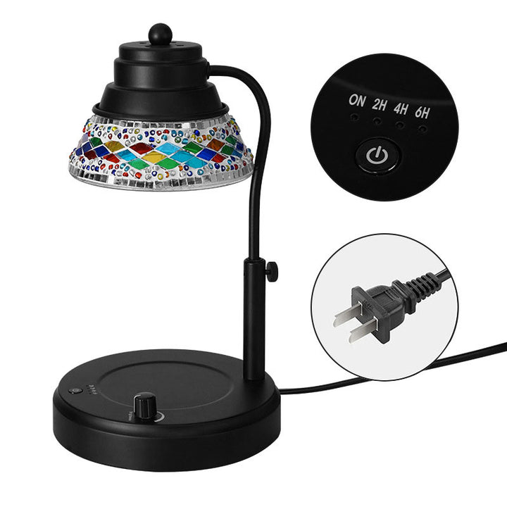 Lampe de table en cire fondante à aromathérapie 1 lumière en cristal plastique fer cylindre disque scandinave contemporain pour chambre à coucher 