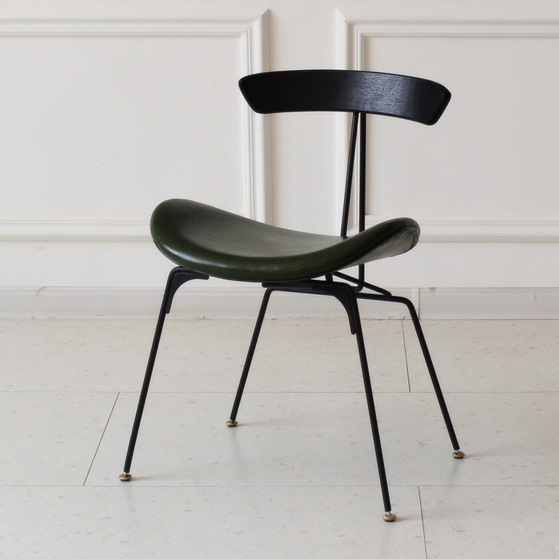 Chaise de salle à manger contemporaine en fourmi industrielle, bois, armature en cuir, tissu, éponge avec dossier pour salle à manger 